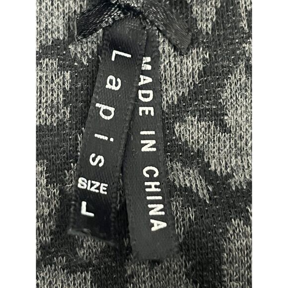 Lapis Leopard Print Black Grey Sheath Dress Sze L Animal Print Office Career 90s - Picture 8 of 11